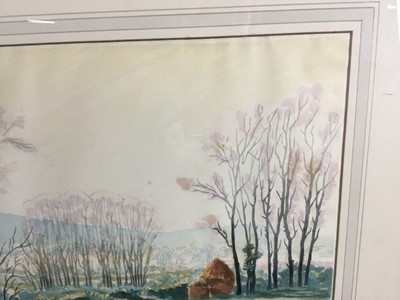 Lot 118 - Concord and Cavendish Morton - Spring Rhapsody, 1933 colour woodblock by both brothers signed in pencil apparently only by Cavendish Morton however not inspected out of frame