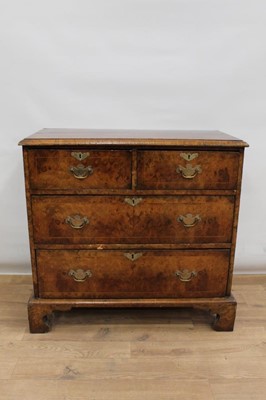 Lot 1478 - 18th century walnut crossbanded chest of drawers