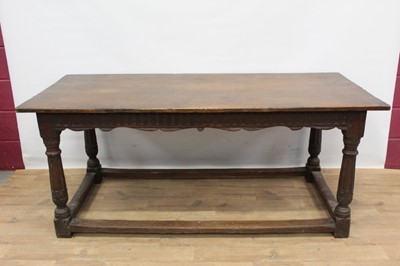 Lot 1482 - 17th century style oak refectory table