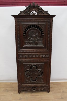 Lot 1025 - 19th century Breton oak food cupboard