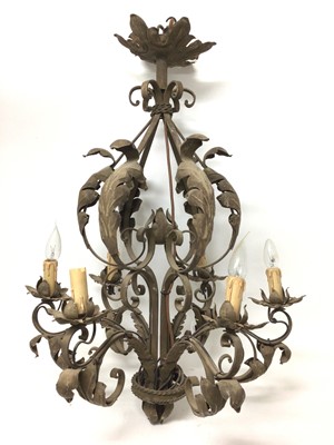 Lot 1346 - Ornate painted metal chandelier