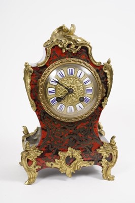 Lot 677 - Late 19th century French boulle-work mantel clock