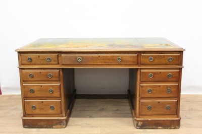 Lot 1484 - 19th century mahogany pedestal desk