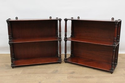 Lot 1501 - Pair of early 19th century mahogany hanging shelves