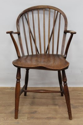 Lot 1494 - 19th century Thames Valley ash and elm Windsor chair