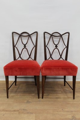 Lot 1493 - Pair of Continental beech side chairs