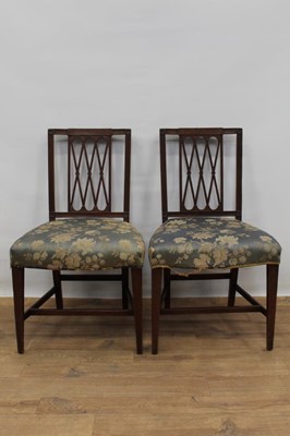 Lot 1492 - Pair of George III mahogany side chairs