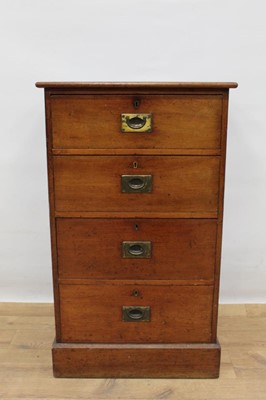 Lot 1491 - Small four-drawer mahogany military style chest