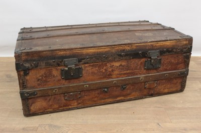 Lot 1490 - 19th century leather bound trunk