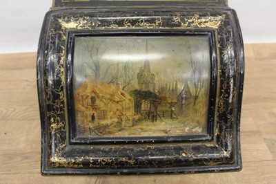 Lot 1486 - Victorian black painted toleware purdonium