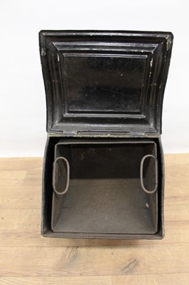 Lot 1486 - Victorian black painted toleware purdonium