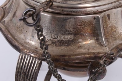 Lot 244 - Silver spirit kettle on stand