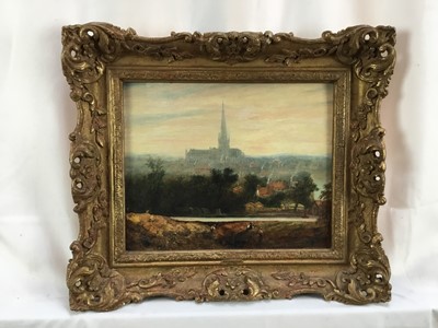 Lot 1264 - William Philip Barnes Freeman (1813-1897) oil on board - Pulls Ferry to Norwich, 1842, 20cm x 25cm, in gilt frame