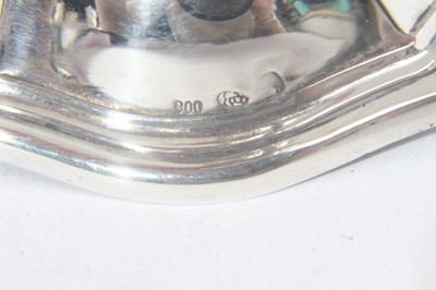 Lot 349 - Elegant German silver vase with reeded decoration on splayed foot - marked 800 27 cm