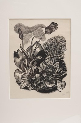 Lot 1079 - John Northcote Nash (1893-1977) set of four signed woodcuts - The Four Seasons from 'Flowers and Faces', mounted