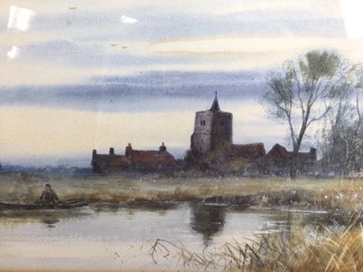 Lot 134 - Robert Winter Fraser (1848-1906) pair of watercolours, At Soham, and another
