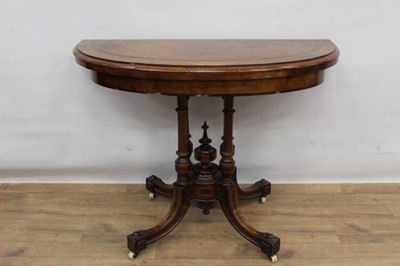 Lot 1505 - Victorian burr walnut crossbanded card table