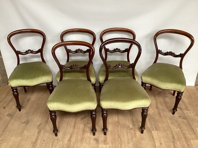 Lot 961 - Set of six Victorian hoop back dining chairs and another similar