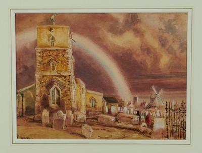 Lot 1270 - Frederick Brett Russel (1813-1869) watercolour - St Helens, Ipswich, initialled and dated March 1841, 22cm x 29.5cm, in glazed frame