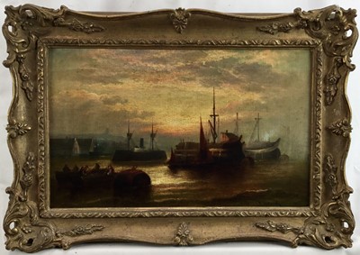 Lot 137 - Ezra Mulready (late 19th century) oil on canvas, Departing day, on the Hulks, Devonport