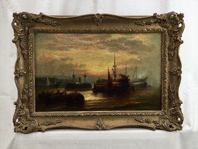 Lot 137 - Ezra Mulready (late 19th century) oil on canvas, Departing day, on the Hulks, Devonport