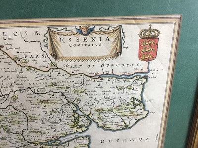 Lot 141 - Johannes Blaeu - Essexia, 17th century hand coloured engraved map