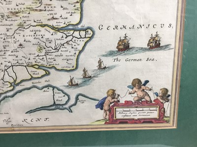 Lot 141 - Johannes Blaeu - Essexia, 17th century hand coloured engraved map
