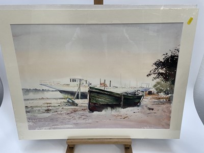 Lot 1172 - R. M. Bolton, late 20th century, group of six watercolours - views on the Blackwater, Crouch and surrounding areas, signed and dated '79-80, mounted, various sizes