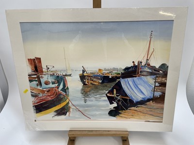 Lot 1172 - R. M. Bolton, late 20th century, group of six watercolours - views on the Blackwater, Crouch and surrounding areas, signed and dated '79-80, mounted, various sizes