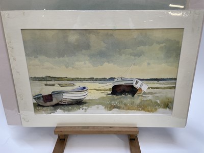 Lot 1172 - R. M. Bolton, late 20th century, group of six watercolours - views on the Blackwater, Crouch and surrounding areas, signed and dated '79-80, mounted, various sizes