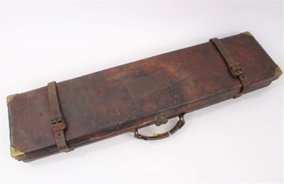 Lot 899 - Early 20th century brown leather gun case with brass fittings