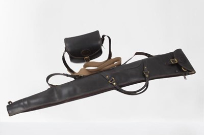 Lot 883 - Good quality Croots shotgun slip in 'Dark Havana' leather, together with a matching cartridge bag