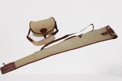 Lot 884 - Trulock & Harris leather and canvas shotgun slip and matching cartridge bag