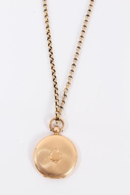 Lot 546 - 15ct gold locket by the Goldsmiths & Silversmiths Co London 1917, on an Edwardian 9ct gold chain.