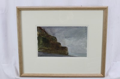 Lot 75 - *Peter Godfrey Coker (1926-2004) watercolour - Cliffs at Quiberville, initialled, 17cm x 27cm, in glazed frame