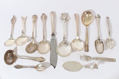Lot 389 - Selection of Danish silver flatware in various patterns and makers, including Georg Jensen.