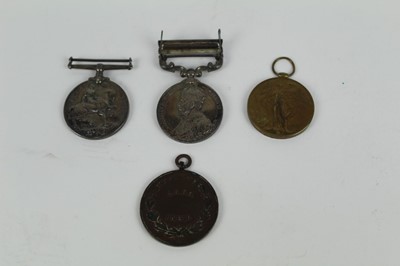 Lot 733 - First World War and later medal trio comprising War and Victory medals named to 9535 PTE. V. B. Hinnells. Suff. R