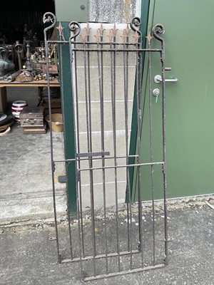 Lot 360 - Pair of antique iron gates, 157 x 58cm