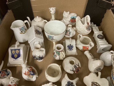 Lot 177 - Collection of crested ware china and collection of model cottages
