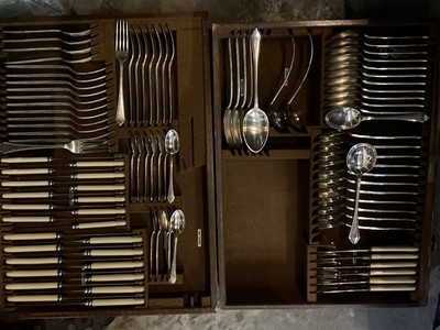 Lot 254 - Mappin & Webb canteen of silver plated cutlery and flatware