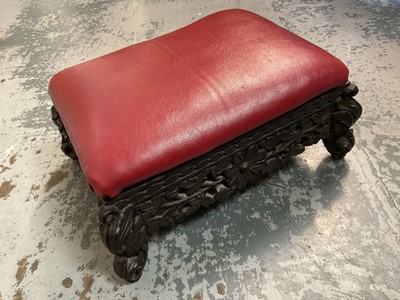 Lot 28 - Ceylonese carved footstool