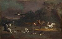 Lot 1198 - Manner of Hondecoeter, 18th century oil on...