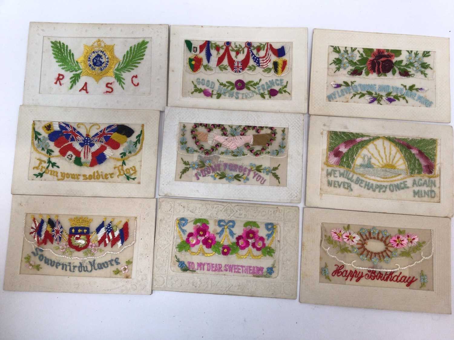 Lot 1421 - Postcards selection to include World War I Silks