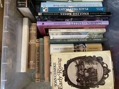 Lot 185 - Five boxes of books to include Betjeman, gardening, some East Anglian etc