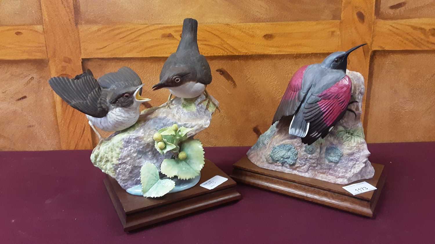 Lot 1173 - Two Royal Worcester limited edition models, together with other birds