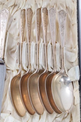 Lot 378 - Silver dessert cutlery by James Dixon & Sons