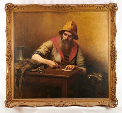 Lot 1171 - Cecile Morgand, 19th century, oil on canvas - The Fisherman, signed, 100cm x 111cm, in gilt frame