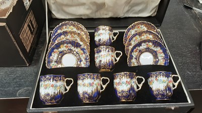 Lot 125 - 1920s Crown Staffordshire coffee set in original fitted box