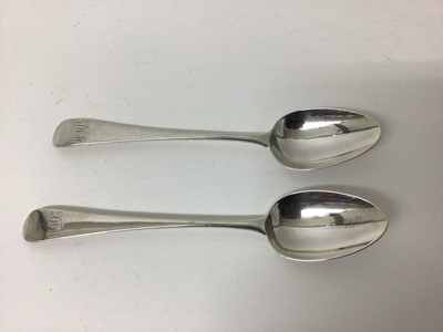 Lot 206 - Pair of George III silver table spoons Exeter