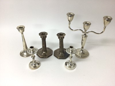 Lot 214 - Group of six silver candlesticks